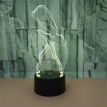 Dansatoare de balet 3D Lampa de Noapte Noutate Iluzie Art Lumina de Noapte LED Balerina Masă Lampă de Iluminat Acasă Decor luminaria Prieten Cadou