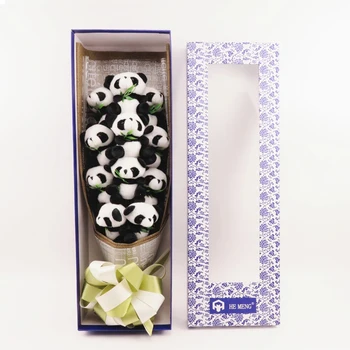 Desene animate drăguț Panda Jucărie de Pluș Cu Flori Artificiale Desene animate Buchet Oreative Animale pentru Ziua Îndrăgostiților/Cadou de absolvire
