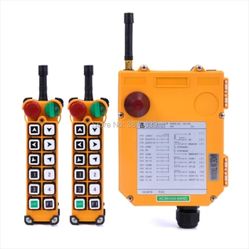 TELECRANE F24-12S (2 Emițătoare+1 Receptor)Industrial Wireless Radio Singură Viteză de 12 Butoane de Control de la Distanță pentru Macara