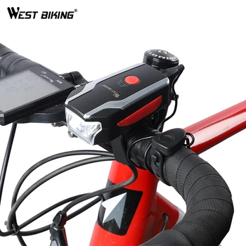 VEST BIKING 250 Lumeni USB Reîncărcabilă Biciclete Lampa 1200mAh Baterie de Litiu de Lumina 120 db Bicicleta de Alarmă Puternic Claxon Biciclete Faruri