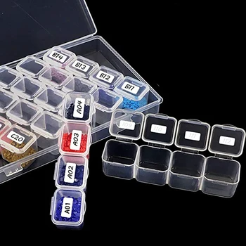 28 Sloturi Diamant Pictura kit Reglabile din Plastic Cutie de Depozitare Nail Art Stras Instrument de Șirag de mărgele Cutie de Depozitare Organizator Caz Titularul kit