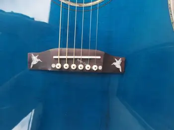 Transport gratuit AAA custom shop dreadnought viper albastru matlasat artar solid chitara acustica real abalone pasăre personalizate de viță de vie chitara