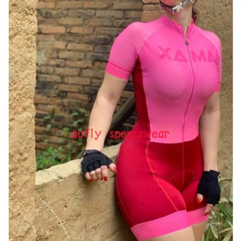 2020Xama Pro pentru Femei Maneci Scurte, Haine de Ciclism Triatlon Costum Skinsuit Seturi Macaquinho Ciclismo Feminino Salopeta Kituri de Vara