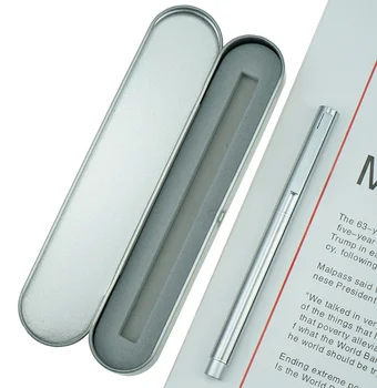 HongDian de Metal din Oțel Inoxidabil Stilou Bine Vârf 0.4 mm Mat Argintiu Scris Excelent Cadou Stilou cu Cerneală pentru Biroul de Acasă