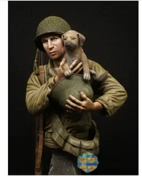 1/9 NE Infanterie Salvarea câine om bust Rășină figura truse Model in Miniatura gk Unassembly Nevopsite