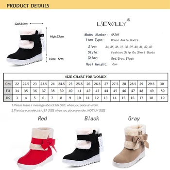 Lsewilly New Sosire Vânzare Fierbinte Femei Cizme Solide Papion Slip-On Moale Femei Drăguț Zăpadă Cizme Rotund Toe Plat cu Pantofi de Iarna AA264