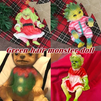 Renăscut Baby Grinch Jucării Realist Păpuși de Desene animate de Crăciun Simulare Păpuși Cadou de Craciun, Jucarii si Cadouri pentru Copii