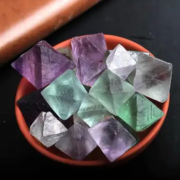 Fluorit octaedru cristale de cuarț pietre naturale și minerale fine garden decor acasă pentru cadou