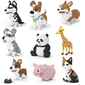 Xizai Conexiune Blocuri de Desene animate Jucării Câine Model Corgi Cărămizi de Construcție Animale de Învățământ Brinquedos pentru Copii Cadou 8034