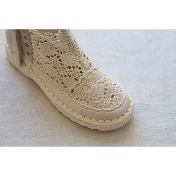 Careaymade-Inițial Mori de mîna moale cu talpi de sandale, Vara dantelă ochiurilor de plasă de pescar pantofi, retro femei talpă moale pantofi