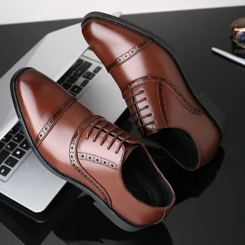 2020 Om de Moda Formale Pantofi de Înaltă Calitate, Respirabil Piele PU Personalitate Oameni de Afaceri Rochie Mocasini Oxford Pantofi de Nunta